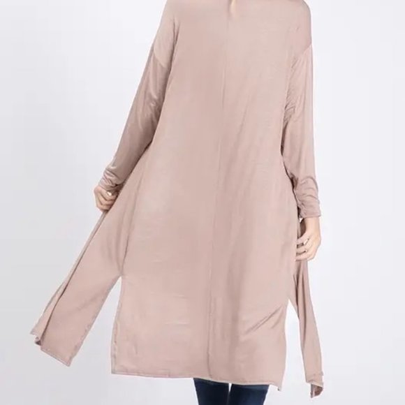 Solid duster with an open front and long sleeves Cardigans - Picture 5 of 5